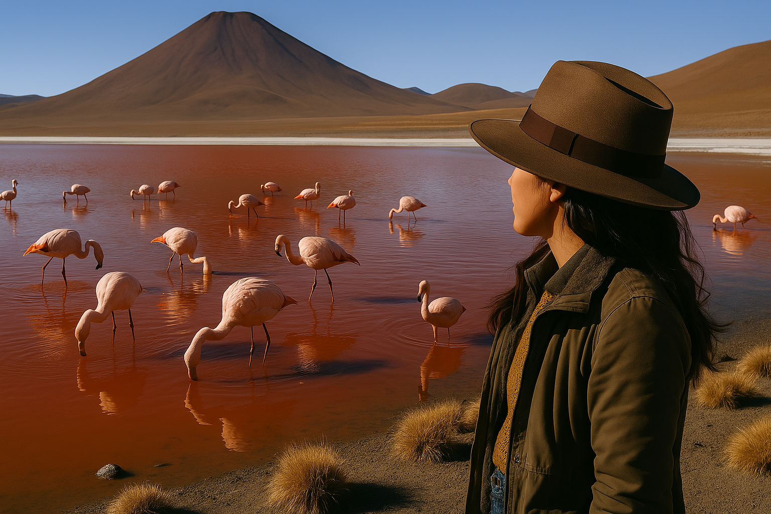 bolivia red lagoon