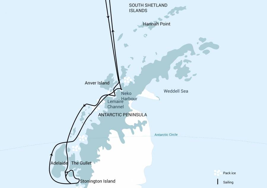 Antarctica Whale Watching Cruise Map Antarctica Whale Watching Cruise Map