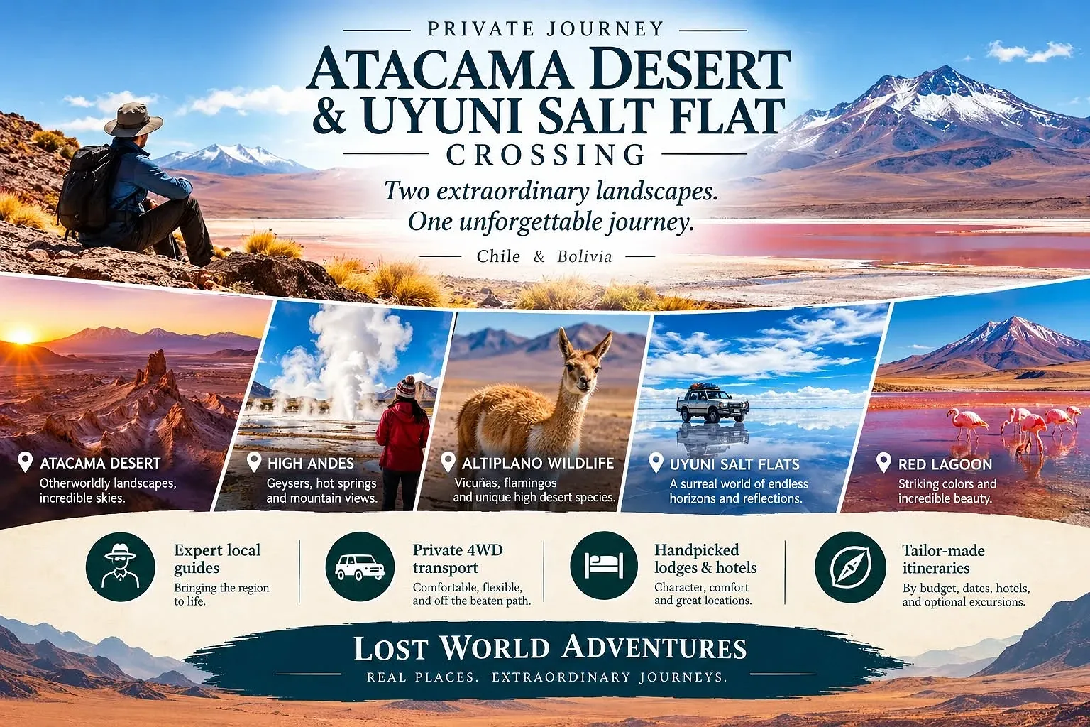Private Atacama Desert - Uyuni Salt Flat Crossing atacama