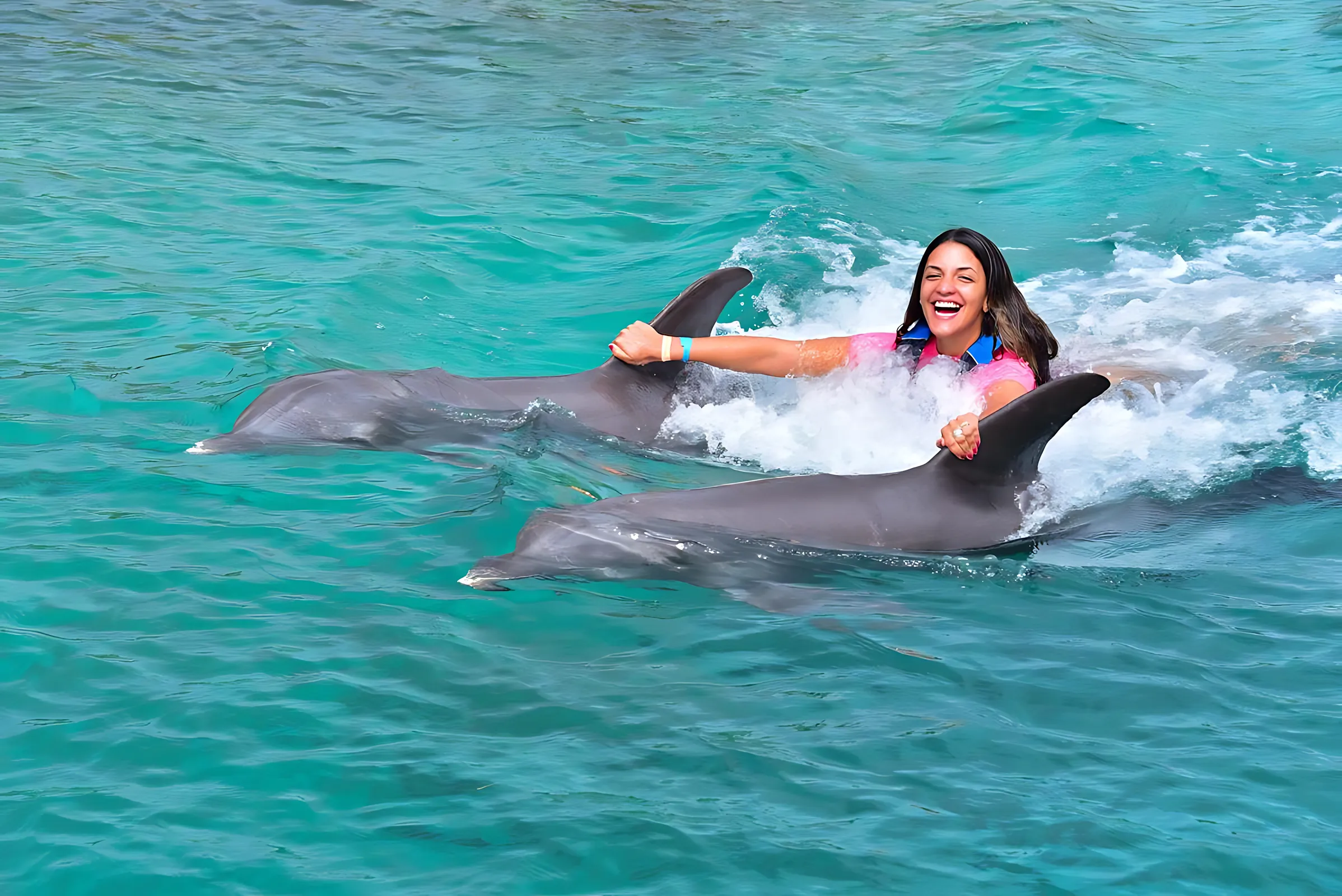 Anthony's Key Resort - Sandy Bay, Honduras dolphin action swim 9