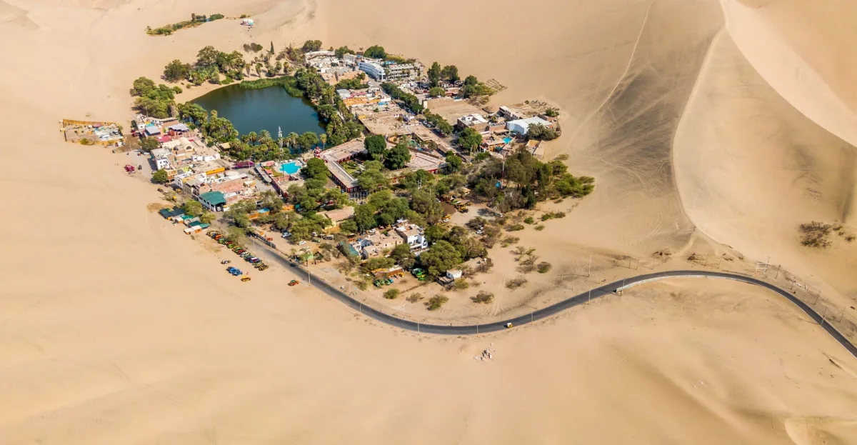 Nazca Lines Peru Travel Itineraries and Places to Stay aerial photography of town in the middle of the desert