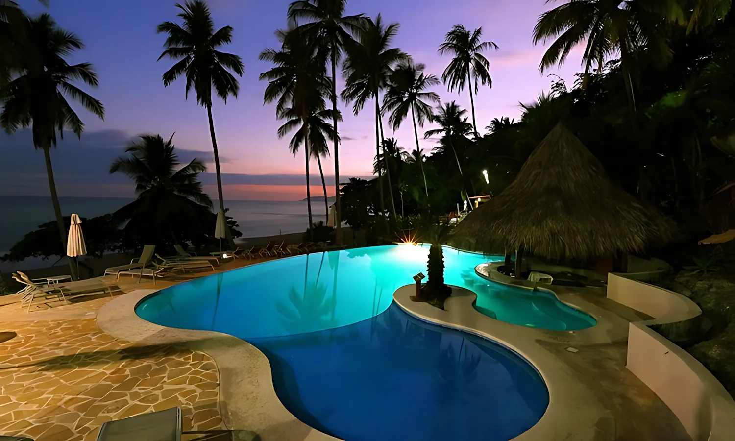 Tango Mar Beachfront Boutique Hotel - Tambor, Costa Rica sunset swimming pool fileminimizer