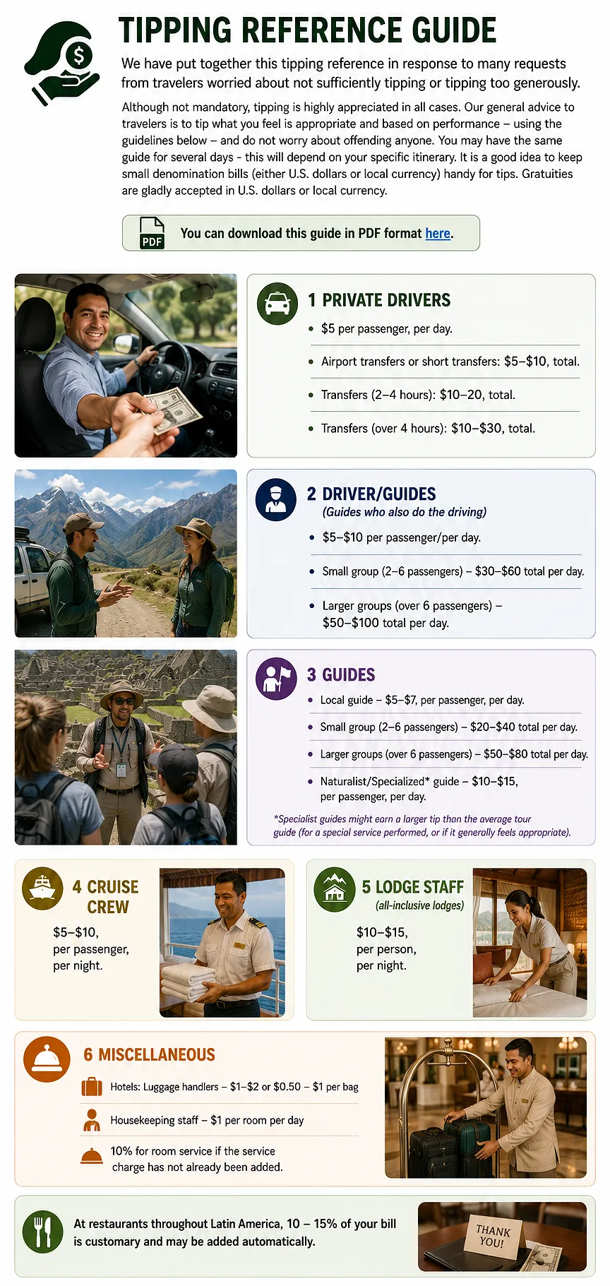 Lost World Adventures Tipping Guidelines Lost World Adventures Tipping Guidelines